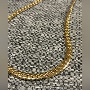 14K Stamped Gold Plated Cuban Link Necklace 20” 7MM